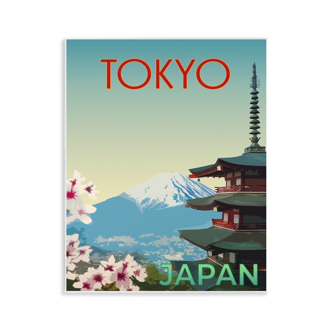 Stupell Industries Vintage Tokyo Scenery Wall Plaque Design by Victoria Barnes